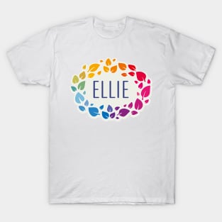 Ellie name with colorful leaves T-Shirt